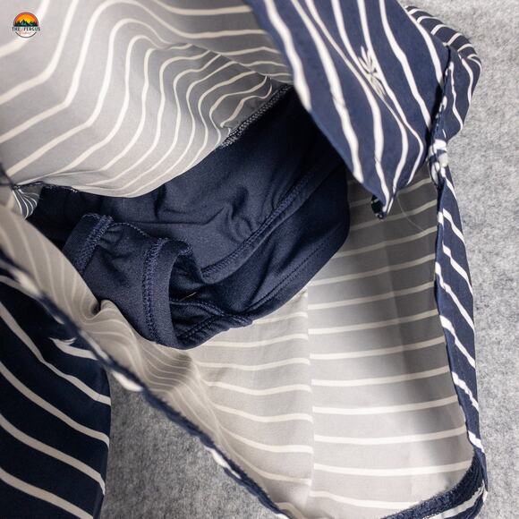 Athleta Athletic Running Shorts Navy Blue White Striped Racer Run Women's Small - Picture 4 of 11